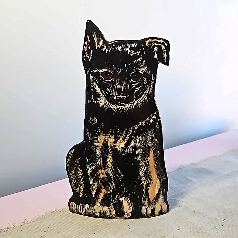 DOGS By NINA LYMAN German Shepherd Puppy 9" CERAMIC VASE